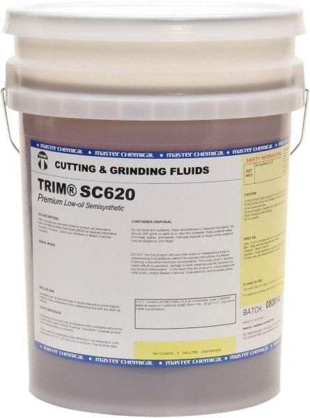 Master Fluid Solutions - Trim SC620, 5 Gal Pail Cutting & Grinding Fluid - Semisynthetic, For Cutting, Grinding - Best Tool & Supply