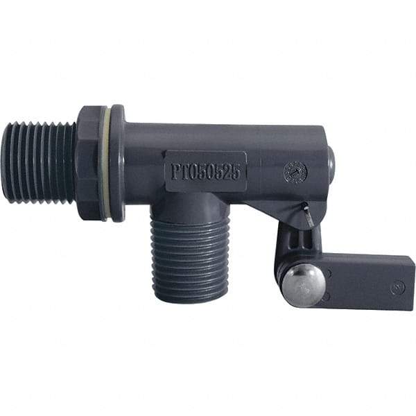 Control Devices - 1/2" Pipe, PVC, Angle Pattern-Single Seat, Mechanical Float Valve - 100 psi, MNPT End Connections - Best Tool & Supply