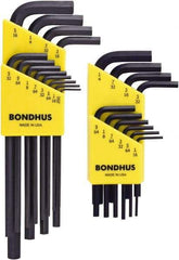 Bondhus - 22 Piece L-Key Hex Key Set - Hex Range 0.05 to 5/16", Protanium High Torque Steel - Best Tool & Supply