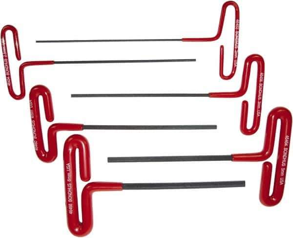 Bondhus - 6 Piece T-Handle Cushion Grip Hex Key Set - Hex Range 2 to 6mm, Protanium High Torque Steel - Best Tool & Supply