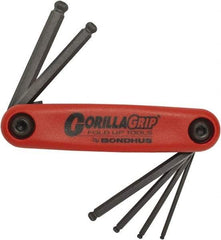 Bondhus - 6 Piece Fold-Up Hex Key Set - Hex Range 2 to 6mm, Protanium High Torque Steel - Best Tool & Supply