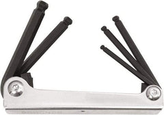 Bondhus - 5 Piece Fold-Up Ball End Hex Key Set - Hex Range 4 to 10mm, Protanium High Torque Steel - Best Tool & Supply