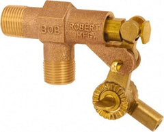 Control Devices - 3/8" Pipe, Brass, Angle Pattern-Single Seat, Mechanical Float Valve - 125 psi, MIP End Connections - Best Tool & Supply