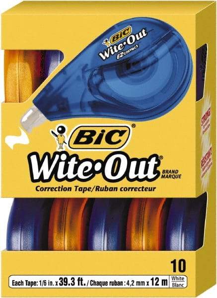 Bic - 1/6" x 472" Correction Tape Non-Refillable - Best Tool & Supply