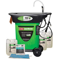 CRC - Free Standing Water-Based Mobile Parts Washer Kit - 25 Gal Max Operating Capacity, Plastic Tank, 42" Long x 48" Wide - Best Tool & Supply