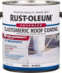 Rust-Oleum - 1 Gal Can White Elastomeric Roof Coating - 65 Sq Ft/Gal Coverage, Mildew Resistant, Long Term Durability & Weather Resistance - Best Tool & Supply