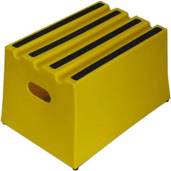 Diversified Plastics - 11-3/4" High x 13-5/8" Wide x 19-1/4" Deep, Yellow Step Stool - 500 Lb Capacity - Best Tool & Supply