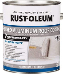 Rust-Oleum - 1 Gal Can Aluminum Fibered Aluminum Roof Coating - 50 Sq Ft/Gal Coverage, 459 g/L VOC Content, Mildew Resistant, Long Term Durability & Weather Resistance - Best Tool & Supply