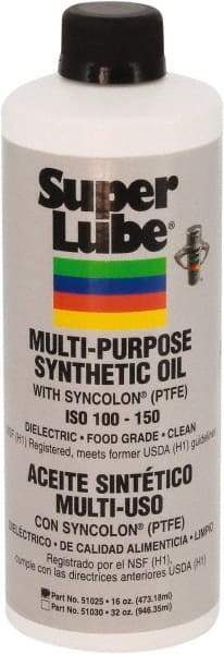 Synco Chemical - 1 Pint Bottle Oil with PTFE Direct Food Contact White Oil - Translucent, -45°F to 450°F, Food Grade - Best Tool & Supply