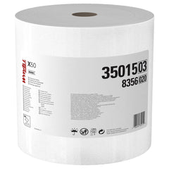 Shop Towel/Industrial Wipes: Dry & X50 Jumbo Roll, 9.8 x 12.2″ Sheet, White