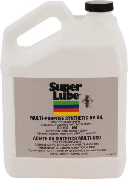 Synco Chemical - 1 Gal Bottle Oil with PTFE Direct Food Contact White Oil - Translucent, -45°F to 450°F, Food Grade - Best Tool & Supply