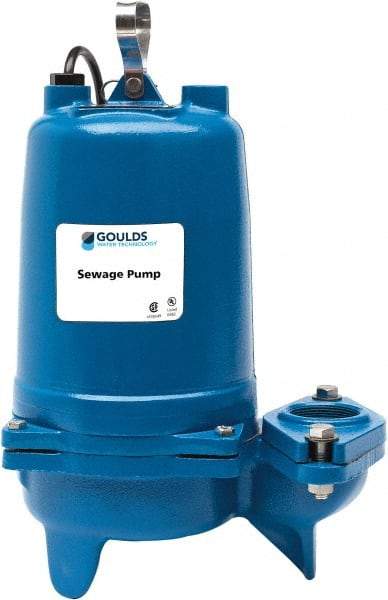 Goulds Pumps - 1 hp, 460 Amp Rating, 460 Volts, Single Speed Continuous Duty Operation, Sewage Pump - 3 Phase, Cast Iron Housing - Best Tool & Supply