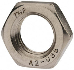 Value Collection - M24x3.00 Metric Coarse Stainless Steel Right Hand Hex Jam Nut - 36mm Across Flats, 12mm High, Uncoated - Best Tool & Supply