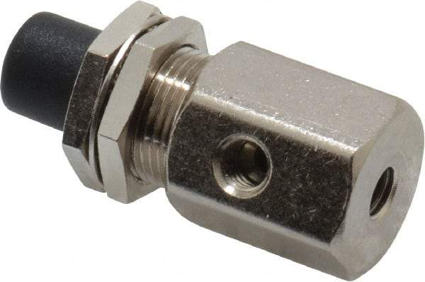 Specialty Mfr - 10-32 Non Exhaust Push Button Valve - 0.1 CV Rate, 150 Max psi, Normally Closed Actuator - Best Tool & Supply