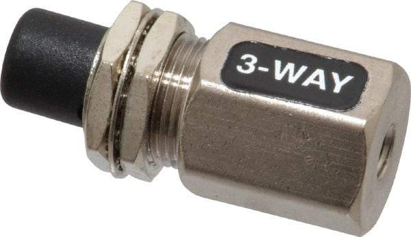 Specialty Mfr - 10-32F Exhaust Push Button Valve - 0.1 CV Rate, 125 Max psi, Normally Closed Actuator - Best Tool & Supply