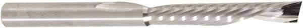 Amana Tool - 1/4" Cutting Diam x 1-1/2" Length of Cut, 1 Flute, Downcut Spiral Router Bit - Uncoated, Right Hand Cut, Solid Carbide, 3" OAL x 1/4" Shank Diam, 30° Helix Angle - Best Tool & Supply