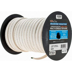 EastPenn - 14 AWG, 3 Strand, 100' OAL, Tinned Copper Hook Up Wire - White Thermoplastic Jacket - Best Tool & Supply