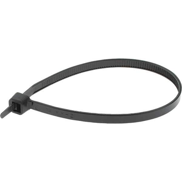 Value Collection - 8" Long Black Nylon Standard Cable Tie - 50 Lb Tensile Strength, 54mm Max Bundle Diam - Best Tool & Supply