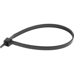 Value Collection - 8" Long Black Nylon Standard Cable Tie - 50 Lb Tensile Strength, 54mm Max Bundle Diam - Best Tool & Supply