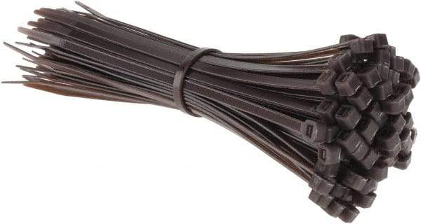 Value Collection - 8" Long Brown Nylon Standard Cable Tie - 50 Lb Tensile Strength, 54mm Max Bundle Diam - Best Tool & Supply