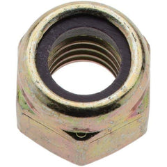 Value Collection - 3/8-16 UNC Grade 8 Hex Lock Nut with Nylon Insert - 9/16" Width Across Flats, 29/64" High, Zinc Yellow Dichromate Finish - Best Tool & Supply