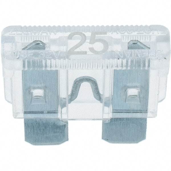 Value Collection - 25 Amp, Automotive Fuse - Clear - Best Tool & Supply