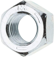 Value Collection - 7/16-20 UN Steel Right Hand Hex Nut - 11/16" Across Flats, 3/8" High, Zinc Clear Finish - Best Tool & Supply