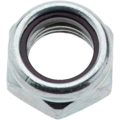 Value Collection - 7/16-20 UNF Grade 2 Hex Jam Lock Nut with Nylon Insert - 11/16" Width Across Flats, 21/64" High, Zinc-Plated Finish - Best Tool & Supply