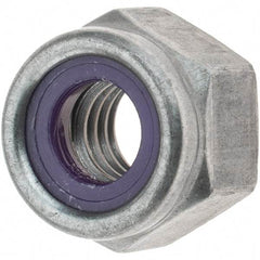 Value Collection - 5/16-18 UNC Grade 2 Heavy Hex Lock Nut with Nylon Insert - 9/16" Width Across Flats, 7/16" High, Uncoated - Best Tool & Supply