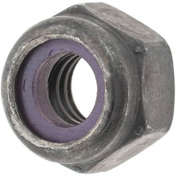 Value Collection - 1/4-20 UNC Grade 8 Hex Lock Nut with Nylon Insert - 7/16" Width Across Flats, 5/16" High, Uncoated - Best Tool & Supply