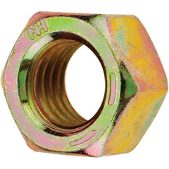 Value Collection - 1/2-13 UNC Steel Right Hand Hex Nut - 3/4" Across Flats, 7/16" High, Zinc Yellow Dichromate Finish - Best Tool & Supply