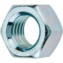 Value Collection - 1/2-13 UNC Steel Right Hand Hex Nut - 3/4" Across Flats, 7/16" High, Zinc Clear Finish - Best Tool & Supply