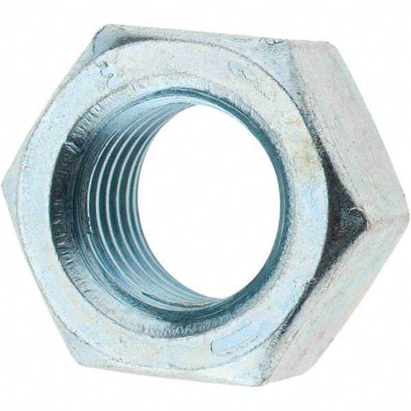 Value Collection - 1/2-20 UN Steel Right Hand Hex Nut - 3/4" Across Flats, 7/16" High, Zinc Clear Finish - Best Tool & Supply