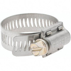 Made in USA - SAE Size 16, 13/16 to 1-1/2" Diam, Stainless Steel Worm Drive Clamp - Best Tool & Supply