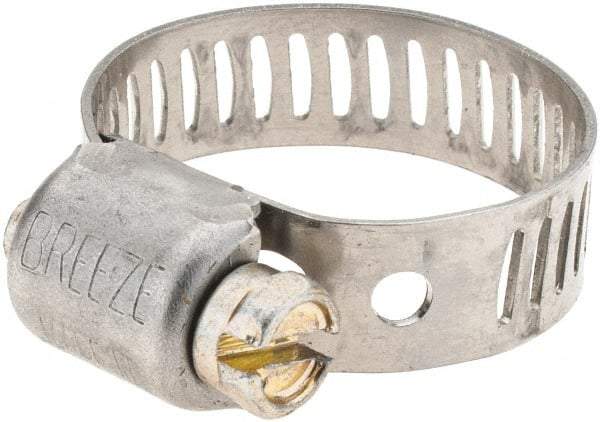 Made in USA - SAE Size 6, 7/16 to 25/32" Diam, Stainless Steel Worm Drive Clamp - Best Tool & Supply