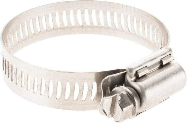 Made in USA - SAE Size 24, 1-1/16 to 2" Diam, Stainless Steel Worm Drive Clamp - Best Tool & Supply