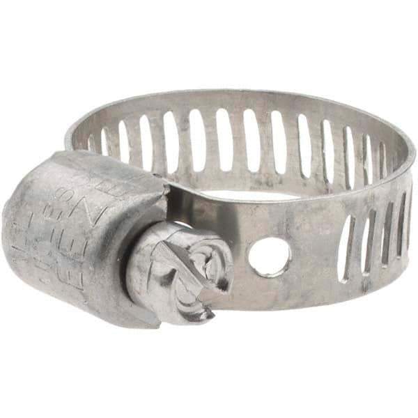 Made in USA - SAE Size 6, 7/16 to 25/32" Diam, Stainless Steel Miniature Worm Drive Clamp - 5/16" Wide - Best Tool & Supply