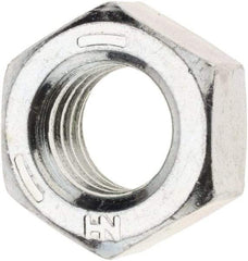 Value Collection - 7/16-14 UNC Steel Right Hand Hex Nut - 11/64" Across Flats, 3/8" High, Zinc Clear Finish - Best Tool & Supply