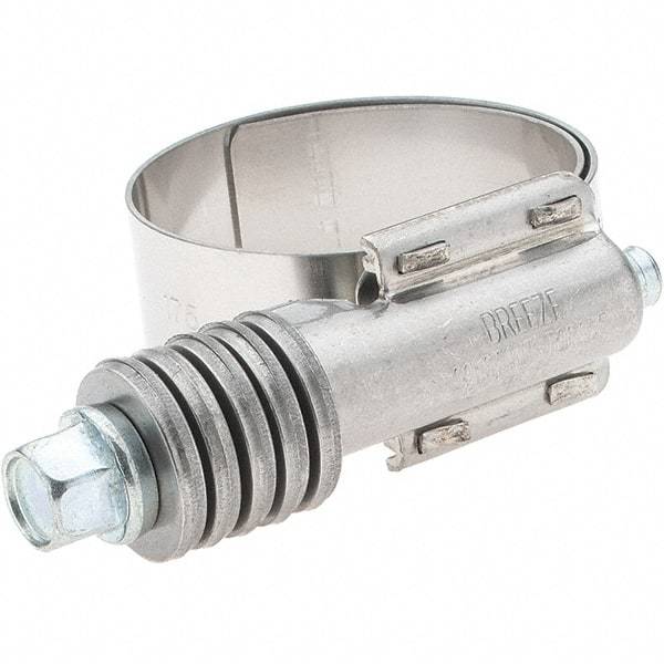 Made in USA - 1 to 1-3/4" Diam, Stainless Steel Auto-Adjustable Worm Drive Clamp - 5/6" Wide - Best Tool & Supply