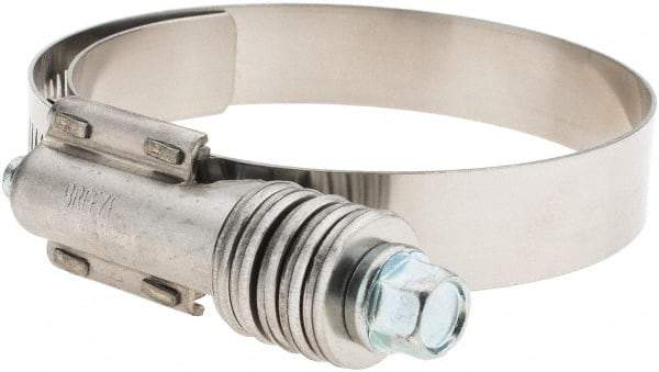 Made in USA - 2-1/4 to 3-1/8" Diam, Stainless Steel Auto-Adjustable Worm Drive Clamp - 5/6" Wide - Best Tool & Supply