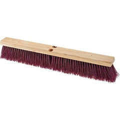 Value Collection - 24" Combo Duty Polypropylene Push Broom - 3" Bristle Length, Wood Block, Threaded Handle Connection, Handle Sold Separately - Best Tool & Supply