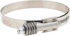 Made in USA - 3-3/4 to 4-5/8" Diam, Stainless Steel Auto-Adjustable Worm Drive Clamp - 5/6" Wide - Best Tool & Supply