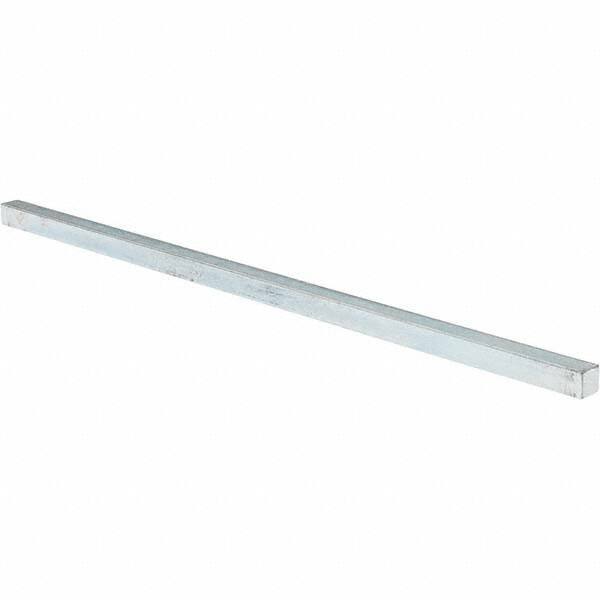 Value Collection - 12" Long x 3/8" High x 3/8" Wide, Zinc-Plated Oversized Key Stock - Cold Drawn Steel - Best Tool & Supply