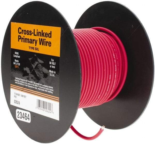 EastPenn - 12 AWG Automotive Cross-Linked Polyethylene Wire - 100' Long, Red - Best Tool & Supply