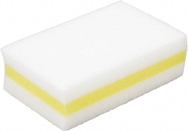 Ability One - 4-1/4" Long x 2.63" Wide x 1.38" Thick Cleansing Pad - Non-Abrasive, Yellow/White - Best Tool & Supply