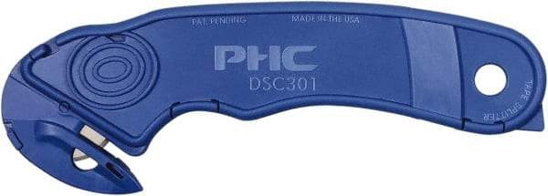 PHC - Fixed Safety Cutter - Blue Plastic Handle, 1 Blade Included - Best Tool & Supply