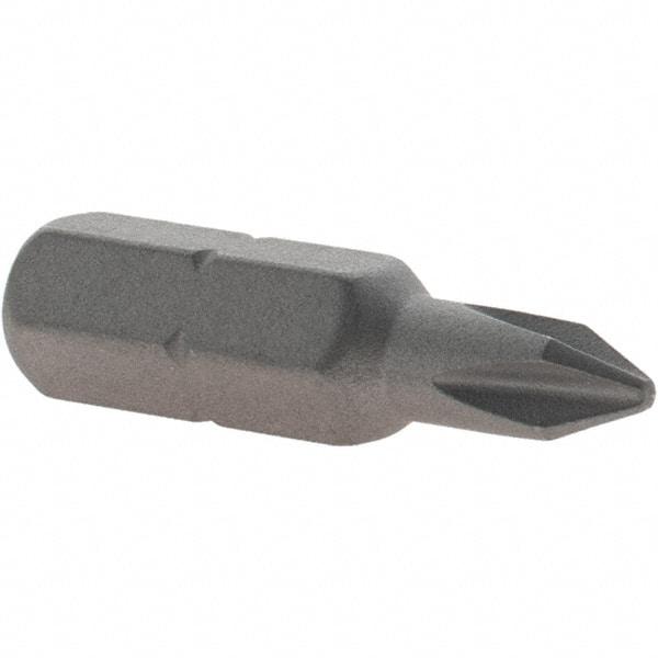 VEGA Industries - #1, Insert Phillips Screwdriver Bit - 1/4" Drive, 1" OAL - Best Tool & Supply