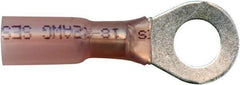 Value Collection - 22-18 AWG Partially Insulated Crimp Connection Circular Ring Terminal - 1/4" Stud, Copper Contact - Best Tool & Supply