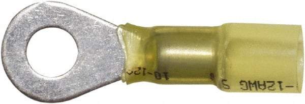 Made in USA - 12-10 AWG Partially Insulated Solder Connection Circular Ring Terminal - 1/4" Stud, Copper Contact - Best Tool & Supply