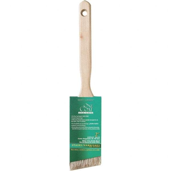 Krylon - 7/16" Angled White China Bristle Angular Brush - 2" Bristle Length, 5" Wood Sash Handle - Best Tool & Supply